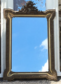 FRENCH ANTIQUE CRESTED SHAPED MIRROR